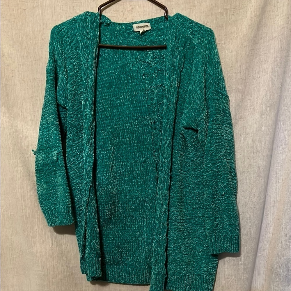 Cocovive Green Cardigan Sweater Relaxed Fit